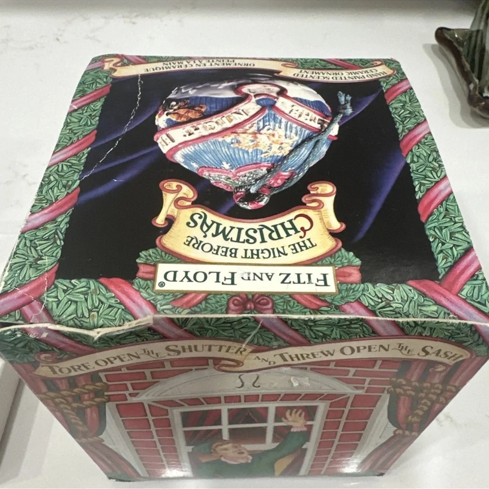 Vintage Fitz and Floyd Hand Painted Christmas Pomander diffuser Ball Ornament